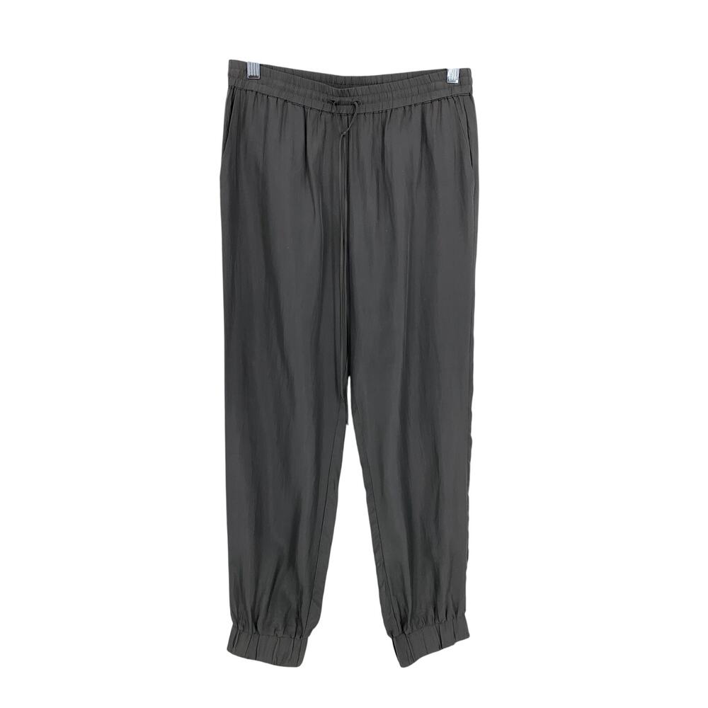 Beautiful People Silk Jogger Pants Womens Size Small Dark Gray Pull On *READ